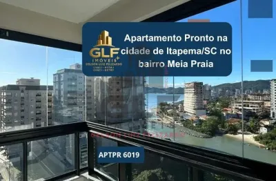 Apartamento pronto na cidade de itapema/sc no bairro meia praia, 3 dormitórios com suítes e 2 vagas de garagem, com lazer completo. bem localizado