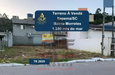 Terreno a 1.300 metros do mar, a venda na cidade de itapema/sc no bairro morretes, com metragem de 264 m² sendo 12 x 22.