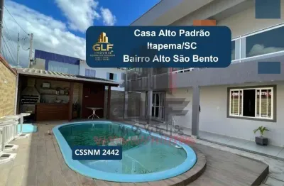 Casa alto padrão na cidade de itapema/sc, no bairro alto são bento, conta com 3 quartos e 5 vagas de garagem, 210 m² privativos, bem localizada