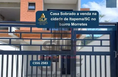 Casa sobrado a venda na cidade de itapema/sc bairro morretes com 87 m² privativos e 3 dormitórios a 1300 m da praia
