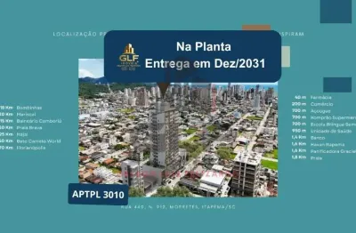 Apartamento pré lançamento em itapema no bairro morretes, apartamento conta com 68,53m², ainda mais próximo ao mar
