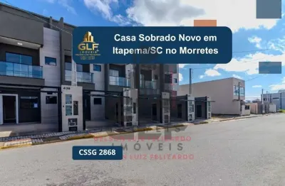 Casa sobrado novo em itapema/sc no sertão do trombudo, com 120m², 2 suítes e 1 vaga de garagem. 35m² de terraço