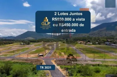 2 lotes juntos a vista r$ 850mil ou r$ 450mil de entrada +147  x 6.500 na cidade de itapema/sc no bairro morretes, totalizando 400m2. campo verde.