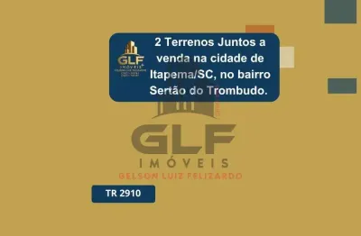 2 terrenos juntos a venda na cidade de itapema/sc, no bairro sertão do trombudo. com metragem de 576 m² total sendo 24x24. contém 1 casa com 99 m²