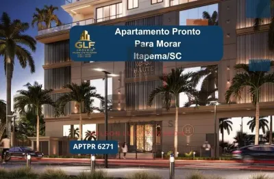 Apartamento pronto na cidade de itapema/sc, na meia praia, com 170m² de área total, 3 suítes e 2 vagas de garagem, com lazer completo. investir