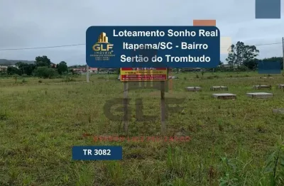 Terrenos à venda no Loteamento Sonho Real no Bairro Sertão do Trombudo na cidade de Itapema/sc, com 200 m².