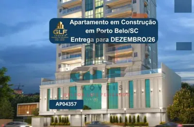 Apartamento em construção em porto belo/sc com 127,96m² área privativa sendo 3 suítes, 2 vagas de garagem