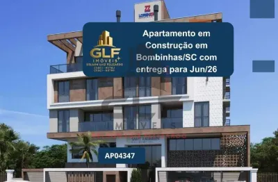 Apartamento em construção em bombinhas/sc com 75,05m² área privativa sendo 2 suítes, bem localizado