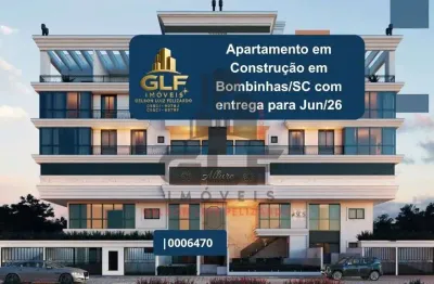 Apartamento em construção em bombinhas/sc com 101,30m² área privativa sendo 2 dormitórios e 1 suíte, 1 vaga de garagem