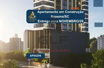 Apartamento em construção em itapema/sc com 60m² área privativa sendo 2 dormitórios e 1 suíte, 1 vaga de garagem, lazer completo