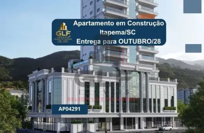 Apartamento em construção em itapema/sc com 130m² área privativa sendo 3 suítes, 2 vagas de garagem, área de lazer completa