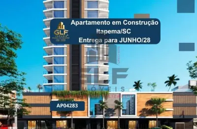 Apartamento em construção em itapema/sc com  126,74m² área privativa sendo, 3 suítes, 2 vagas de garagem