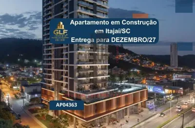 Apartamento em construção em itajaí/sc com 63,95m² área privativa sendo 2 dormitórios e 1 suíte, 1 vaga de garagem