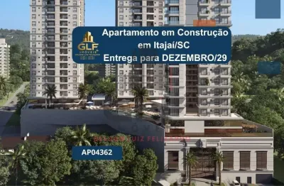 Apartamento em construção em itajaí/sc com 76,72m² área privativa sendo 2 suítes, 2 vagas de garagem