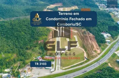 Lote em condomínio fechado na cidade de camboriú/sc no bairro várzea do ranchinho, com 300m² e infraestrutura completa. ótima localização.