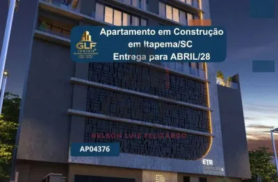Apartamento em Construção em Itapema/SC com 103,69m² área privativa sendo, 3 suítes, 2 vagas de garagem, lazer completo