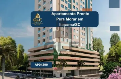 Apartamento pronto para morar  em itapema/sc com 40,91m² área privativa sendo 2 dormitório 1 vaga de garagem , bem localizado