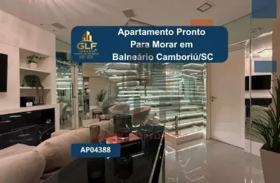 Apartamento pronto para morar em balneário camboriú/sc com 300m² área privativa sendo 4 suítes, 5 vagas de garagem, lazer completo