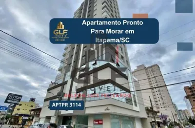 Apartamento pronto em itapema/sc bairro morretes com 69,95m² área privativa sendo 2 dormitório e 1suíte, 1 vaga de garagem  apartamento bem localizado
