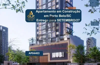 Apartamento em construção em porto belo/sc com 42,72m² área privativa sendo 1 dormitório e 1 vaga de garagem