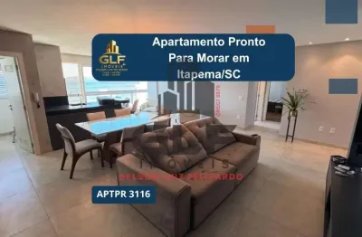 Apartamento pronto no centro de itapema/sc com 105m² área privativa sendo 2 suítes, 2 vaga de garagem, área de lazer completa
