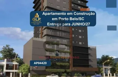 Apartamento em construção em porto belo/sc com 121,50m² área privativa, sendo 3 suítes, 2 vagas de garage, área de lazer completa