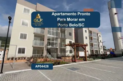 Apartamento pronto para morar em porto belo/sc com 50,37m² área privativa sendo 2 dormitórios, 1 vaga de garagem, área de lazer completa