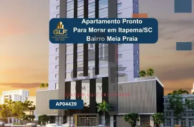 Apartamento pronto em itapema/sc com 123,40m² área privativa sendo 3 suítes 2 vagas de garagem, área de lazer completa