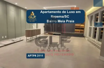Apartamento de luxo na cidade de itapema/sc no bairro meia praia, 4 suítes e 3 vagas de garagem, com lazer completo. bem localizado. investir