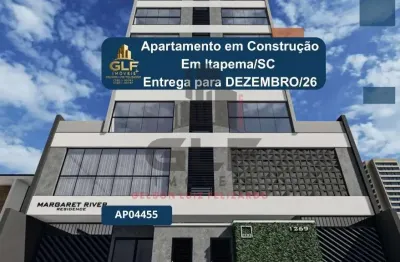 Apartamento em construção em itapema/sc bairro morretes com 70m² área privativa sendo 2 suítes 1 vaga de garagem