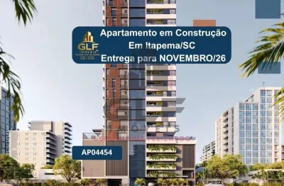 Apartamento em construção em itapema/sc com 219,24m² área privativa sendo 4 suítes 3 vagas de garagem, área de lazer completa