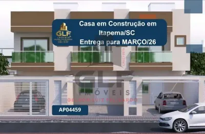 Casa em construção em itapema/sc bairro  alto são bento, com 122m² área privativa, com 3 dormitórios sendo 1 suíte, 2 vagas de garagem