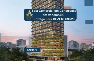 Sala em construção em itapema/sc com 51,78m² área privativa pronto para montar seu próprio negocio