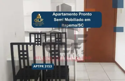 Apartamento pronto semi mobiliado em itapema/sc no bairro casa branca, com 2 dormitórios e 1 vaga de garagem. bem localizado.
