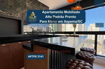 Apartamento de alto padrão em itapema/sc, bairro meia praia, com 4 suítes, sendo uma master com closet e hidromassagem e 3 vagas de garagem.