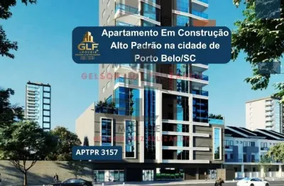Apartamento em construção alto padrão na cidade de porto belo/sc no bairro perequê, 3 suítes e 2 vagas de garagem. localização privilegiada