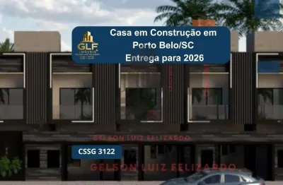 Casa em Construção em Porto Belo/SC com 74m² área privativa sendo 2 suítes 1 vaga de garagem, área bem localizada
