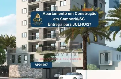 Apartamento em construção em camboriú/sc com 67,15m² área privativa sendo 2 suítes 1 vaga de garagem, área de lazer completa