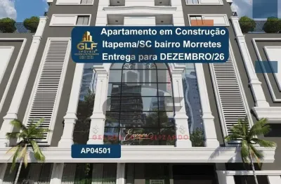 Apartamento em construção em itapema/sc bairro morretes com 69,98m²área privativa sendo 2 suítes, 1 vaga de garagem, área de lazer completa