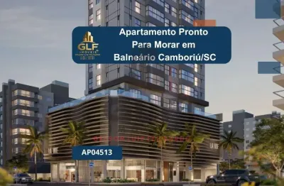 Apartamento pronto em balneário camboriú/sc com 145m² área privativa  sendo 4 suítes 2 vagas de garagem, lazer completo
