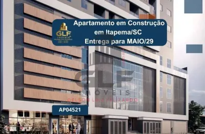 Apartamento em Construção em Itapema/SC bairro Morretes, com  62,75m² área privativa sendo 2 suítes 1 vaga de garagem lazer completo