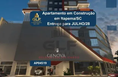 Apartamento em Construção em Itapema/SC bairro Meia Praia, com 135,20m² área privativa sendo 3 suítes 2 vagas de garagem lazer completo