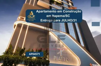Apartamento em Itapema/SC bairro Meia Praia, com  70m²  área privativa com 2 dormitórios sendo 1 suíte 1 vaga de garagem lazer completa