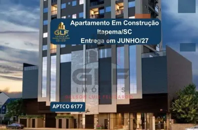 Apto em Construção em Itapema, bairro Morretes, com 67,30m² área privativa com 2 dormitórios sendo 1 suíte, área de lazer completa