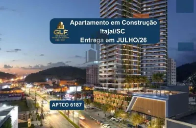 Apto em Construção em Itajaí, com 90m² área privativa, sendo 2 suítes, 1 vaga de garagem, área de lazer completa