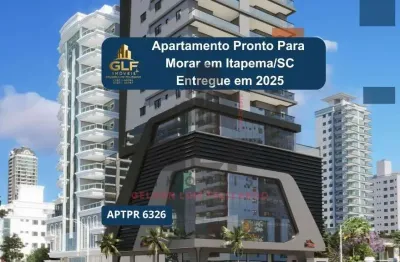 Apto Pronto em Itapema/SC bairro Meia Praia Com 120m² área privativa, sendo 3 suítes, 2 vagas de garagem, área de lazer completa
