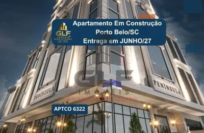 Apto em Construção em Porto Belo, com 133m² área privativa sendo 3 suítes, 2 vagas de garagem, área de lazer completa