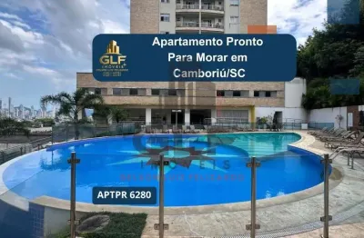 Apto Pronto em Camboriú, com 71,60m²  área privativa, com 2 dormitórios, com 1 suíte, 1 vaga de garagem, área de lazer completa