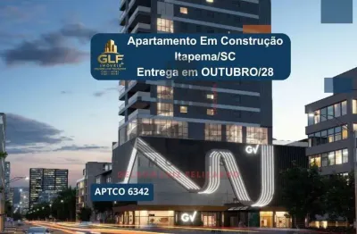 Apto em Construção em Itapema/SC bairro Meia Praia, com 150,52m² área privativa, sendo 3 suítes, 2 vagas de garagem, área de lazer completa