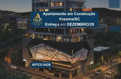 Apto Em Construção em Itapema/SC no bairro Meia Praia, com 135m² área privativa, sendo 3 suítes, 2 vagas de garagem, área de lazer completa